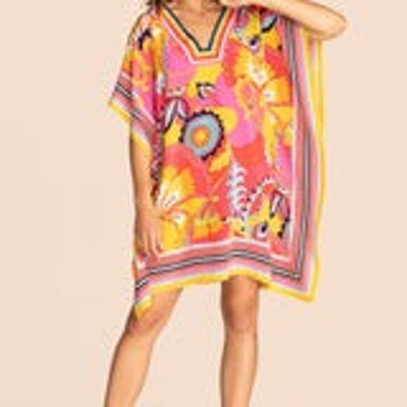 Trina Turk Theodora Silk Caftan Dress - XS/S - Picture 1 of 3